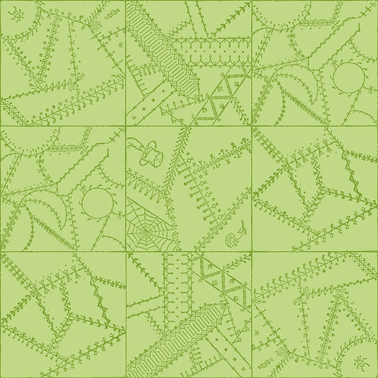 Scary Scraps by J. Wecker-Frisch : Crazy Patchwork Green C17604-GREEN