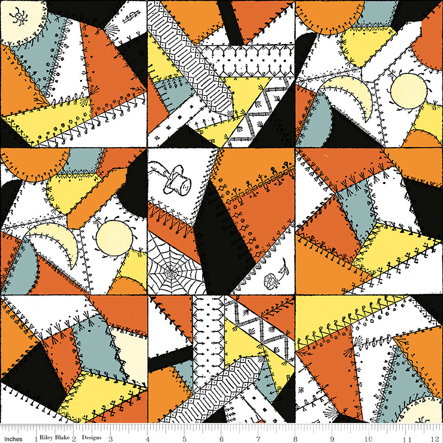 Scary Scraps by J. Wecker-Frisch : Crazy Patchwork Multi C17604-MULTI