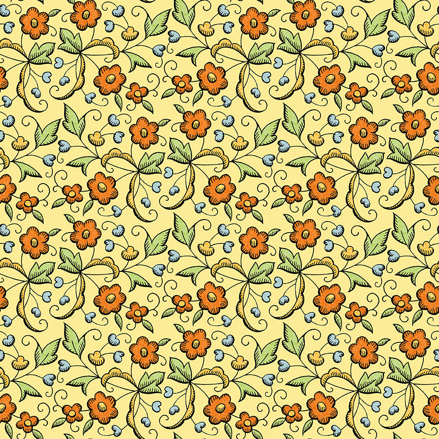 Scary Scraps by J. Wecker-Frisch : Fall Floral Yellow C17608-YELLOW