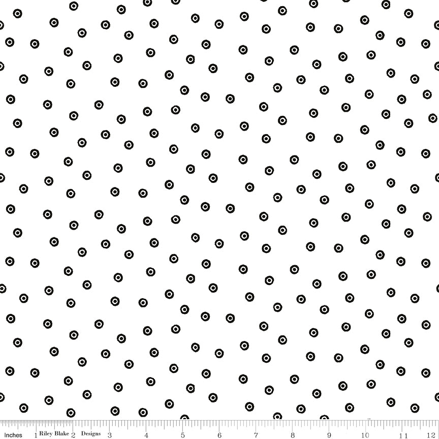 Scary Scraps by J. Wecker-Frisch : Dress Dots White C17609-WHITE
