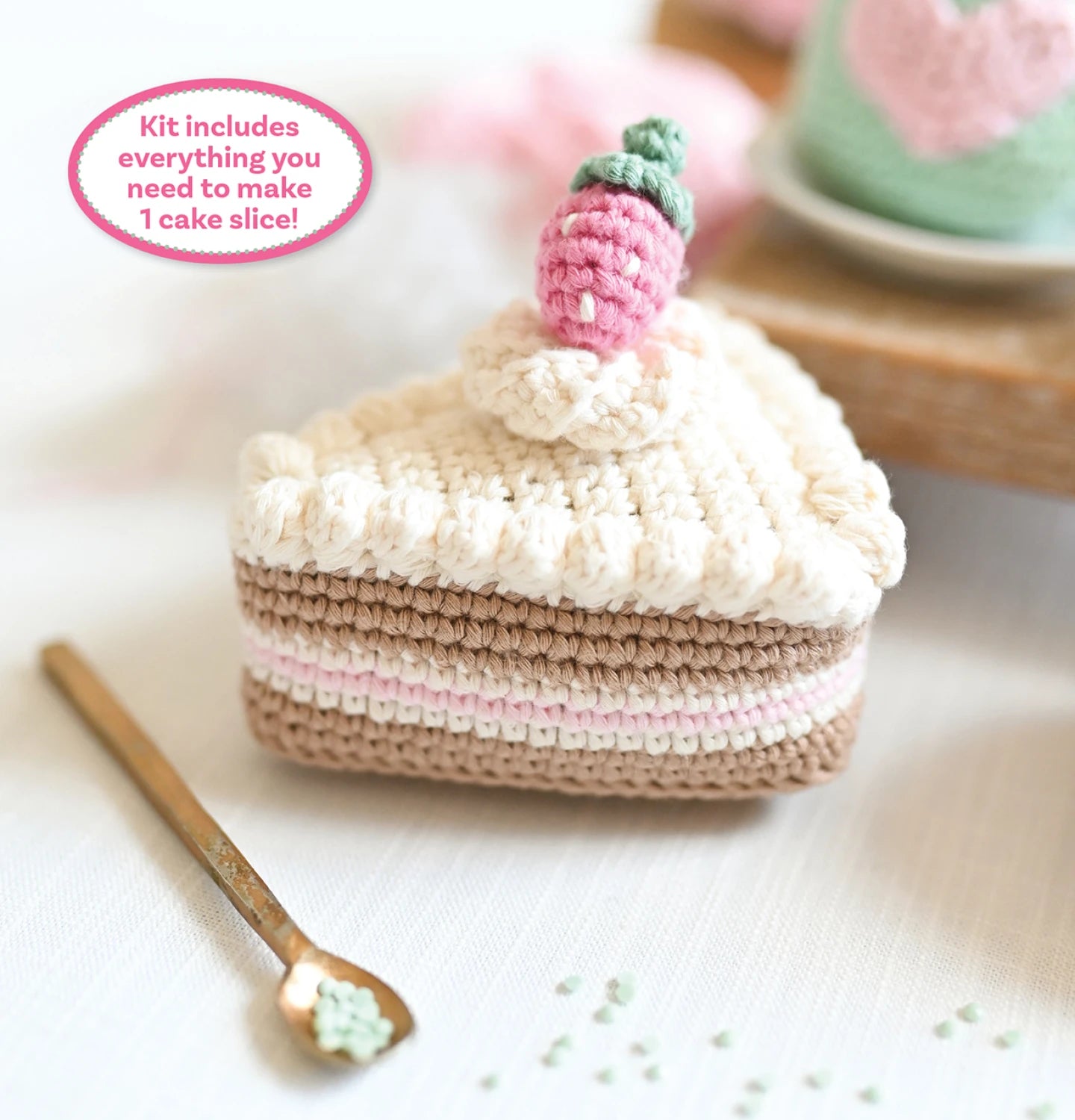 Crochet Café Amigurumi Kit Cake Slice - Special Order