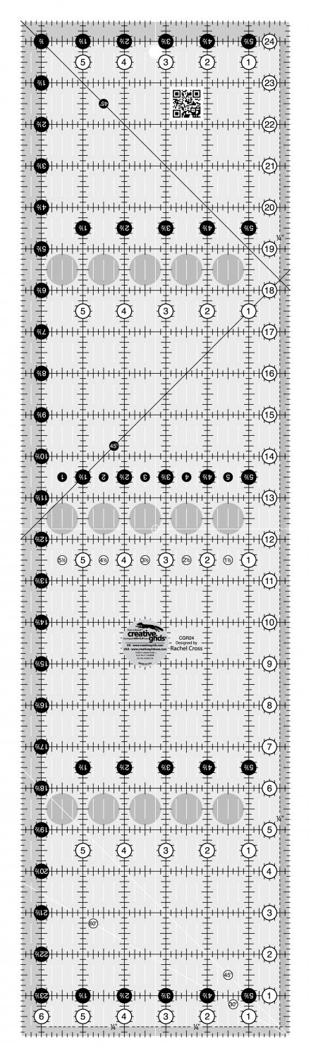 Creative Grids Quilt Ruler 6-1/2in x 24-1/2in # CGR24 - Special Order