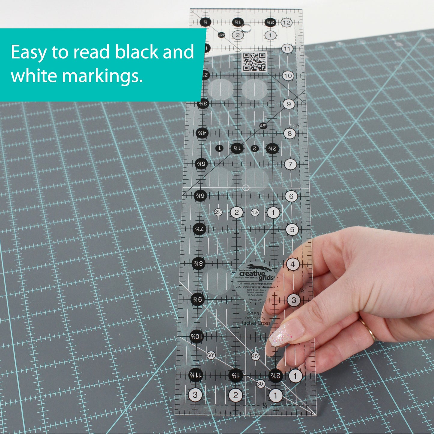 Quilt Ruler 3-1/2in x 12-1/2in # CGR312 - Special Order