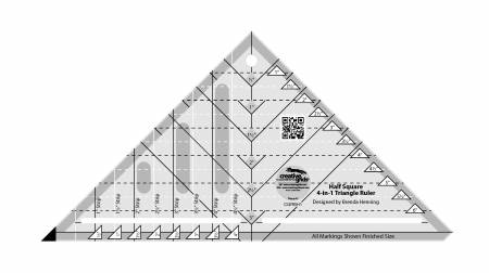 Creative Grids Half-Square 4-in-1 Triangle Quilt Ruler (Special Order)