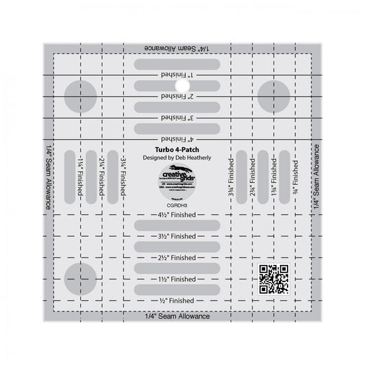 Turbo 4-Patch Template Quilt Ruler # CGRDH3 (Special Order)