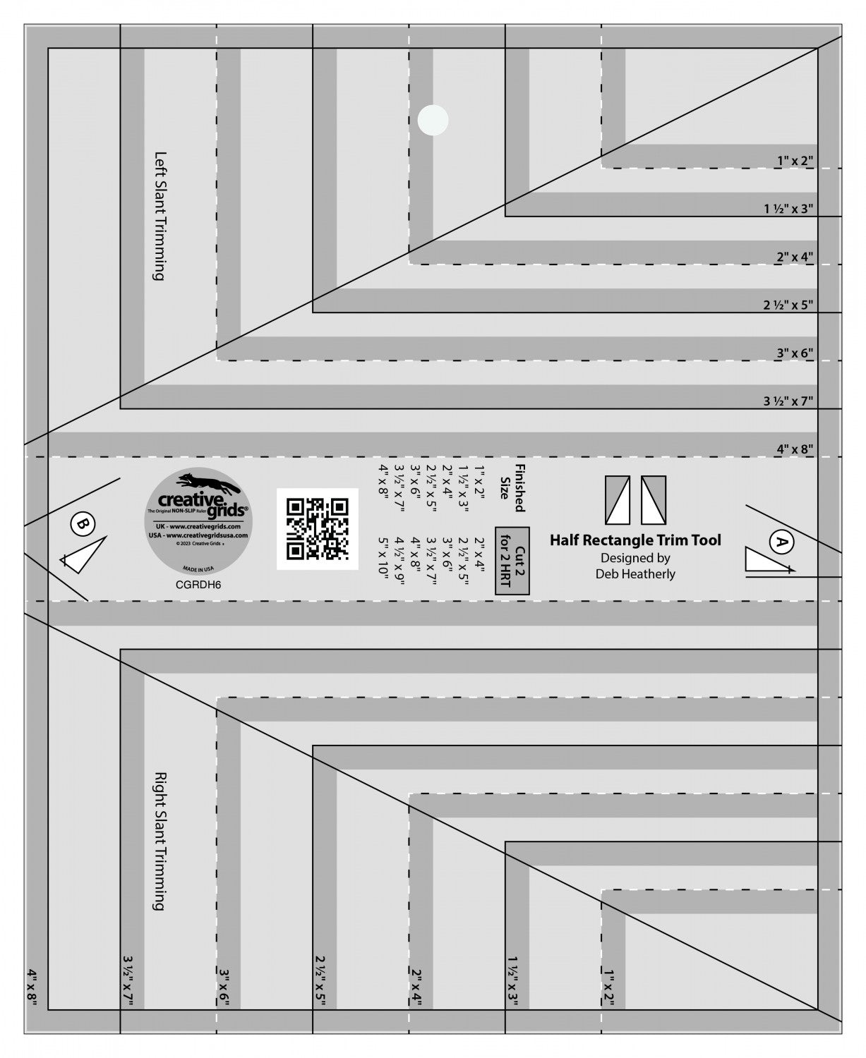 Creative Grids Half Rectangle Trim Tool # CGRDH6  - Special Order