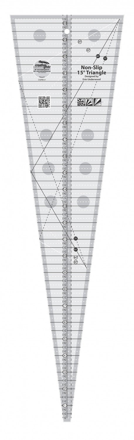 15 Degree Triangle Quilt Ruler # CGREU1 (Special Order)