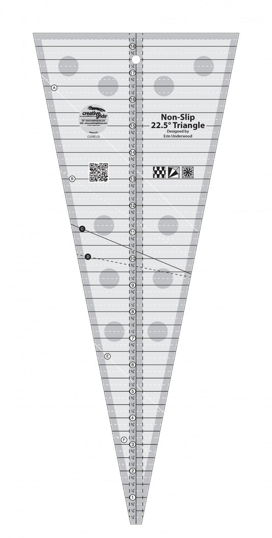 22.5 Degree Triangle Quilt Ruler CGREU3 (Special Order)