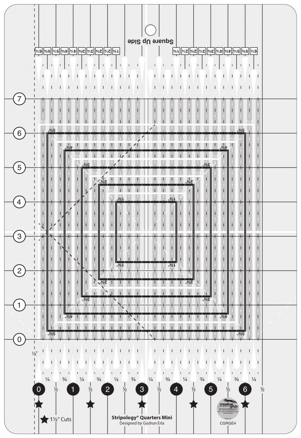 Stripology® Quarters Mini Quilt Ruler # CGRGE4 - Special Order