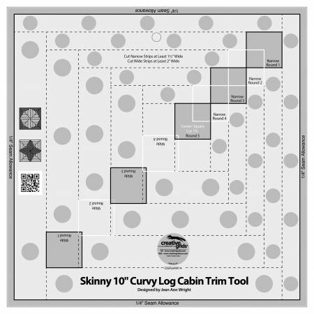 Creative Grids Skinny 10in Curvy Log Cabin Trim Tool - Special Order