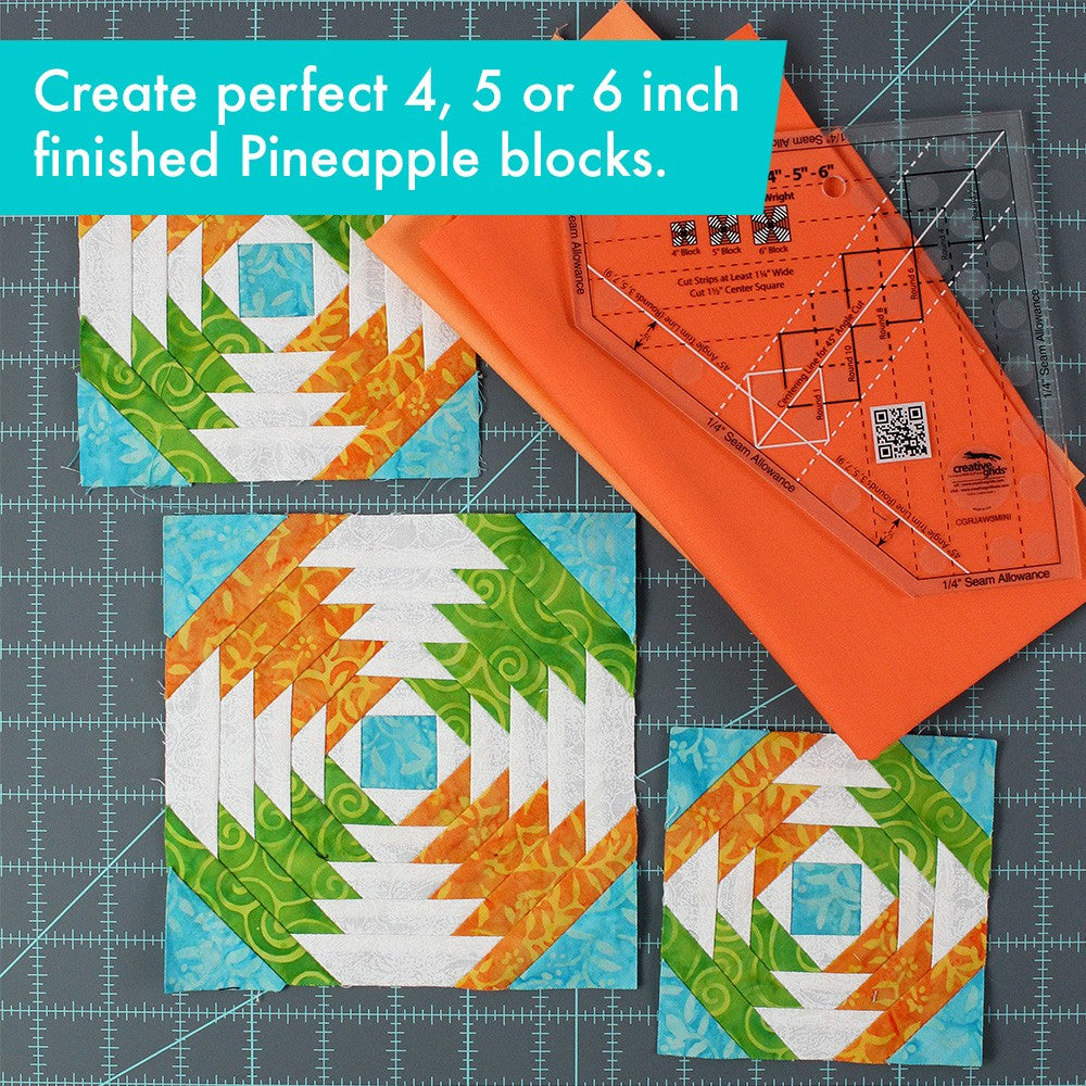 Pineapple Trim Tool Mini Quilt Ruler # CGRJAW3MINI (Special Order)