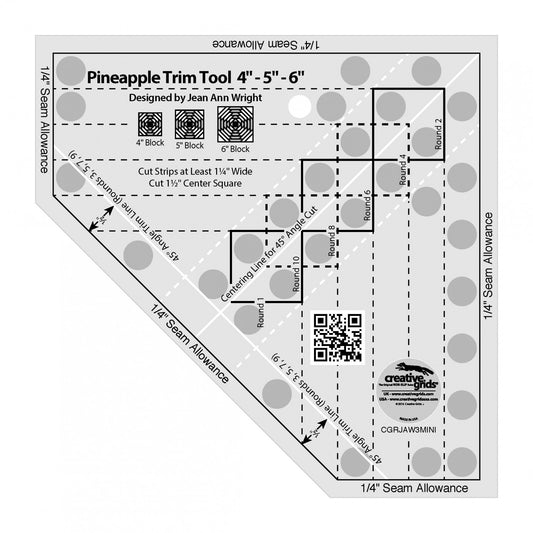 Pineapple Trim Tool Mini Quilt Ruler # CGRJAW3MINI (Special Order)