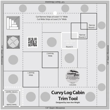 Creative Grids Curvy Log Cabin Trim Tool 8in Finished Blocks (Special Order)