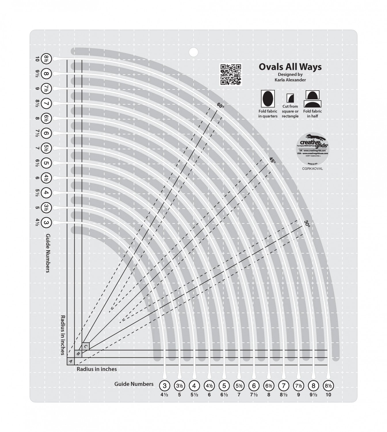 Ovals All Ways Quilt Ruler # CGRKAOVAL (Special Order)