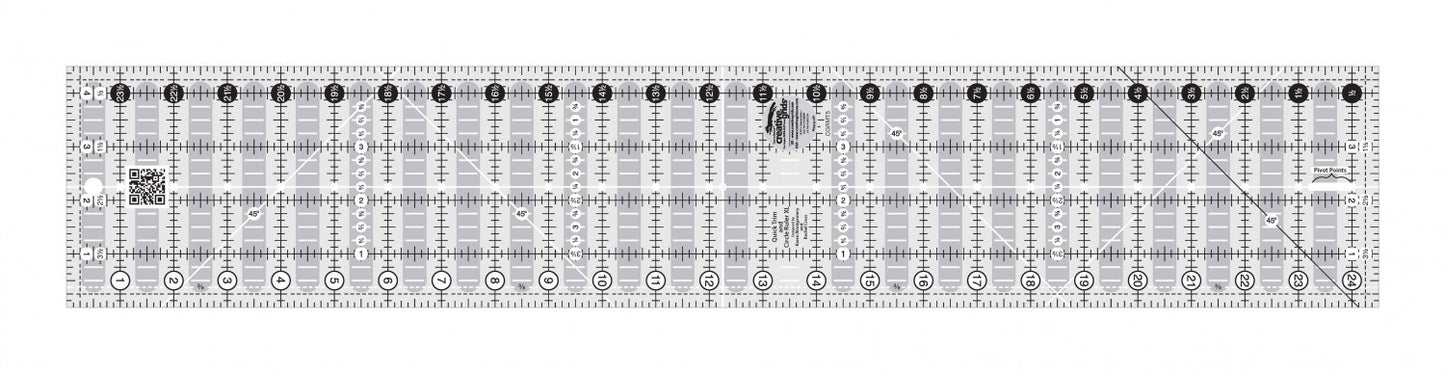 Quick Trim And Circle Quilt Ruler Two 4-1/2in x 24-1/2in # CGRMT5 (Special Order)