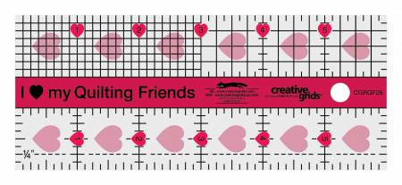 Creative Grids I Love My Quilt Friends Mini Quilt Ruler 2-1/2in x  6in - Special Order