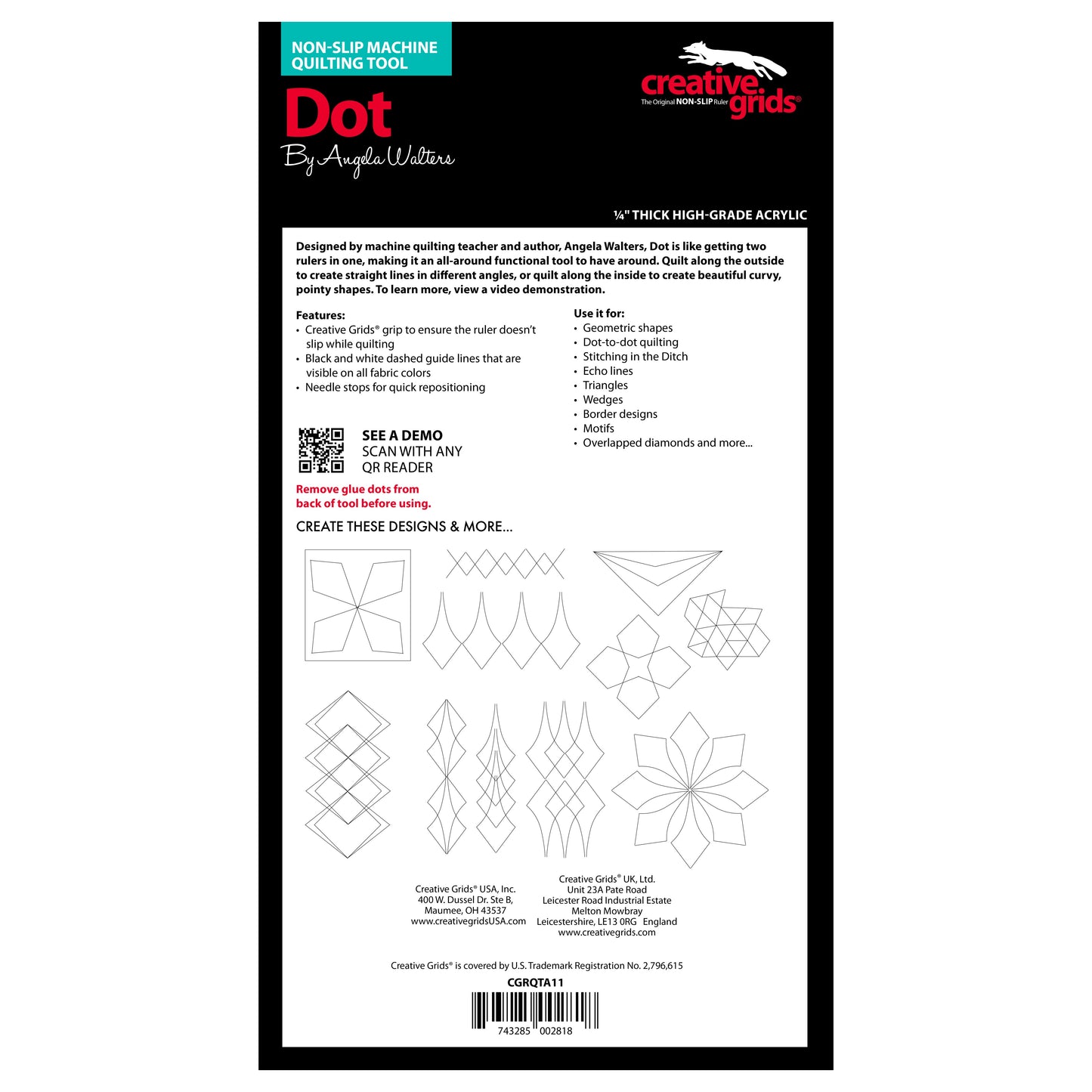 Machine Quilting Tool Dot # CGRQTA11 - Special Order