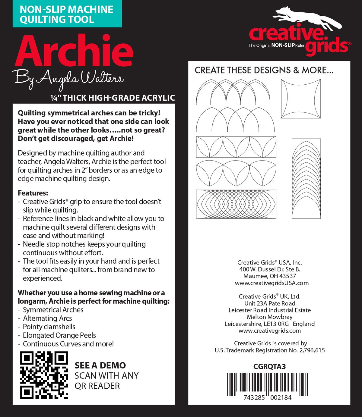 Machine Quilting Tool - Archie # CGRQTA3 (Special Order)