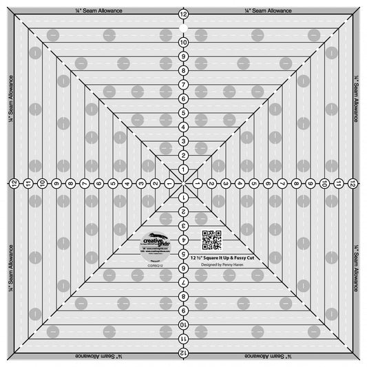 Square It Up or Fussy Cut Square Quilt Ruler 12-1/2in  # CGRSQ12- Special Order