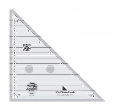 45 Degree Half-Square Triangle 8-1/2in Quilt Ruler