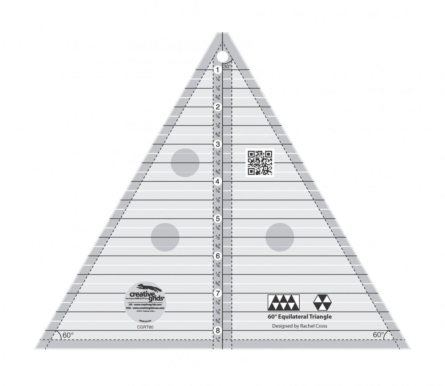 60 Degree Triangle 8-1/2in Quilt Ruler # CGRT60 - Special Order