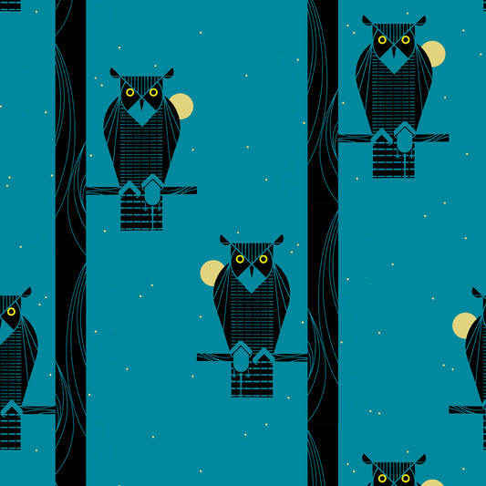 Iconic Vol. 2 by Charley Harper : Moon Owl Poplin CH-234