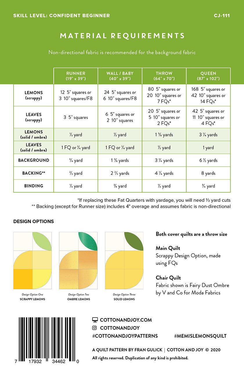 Memis Lemons # CJ111 - Special Order