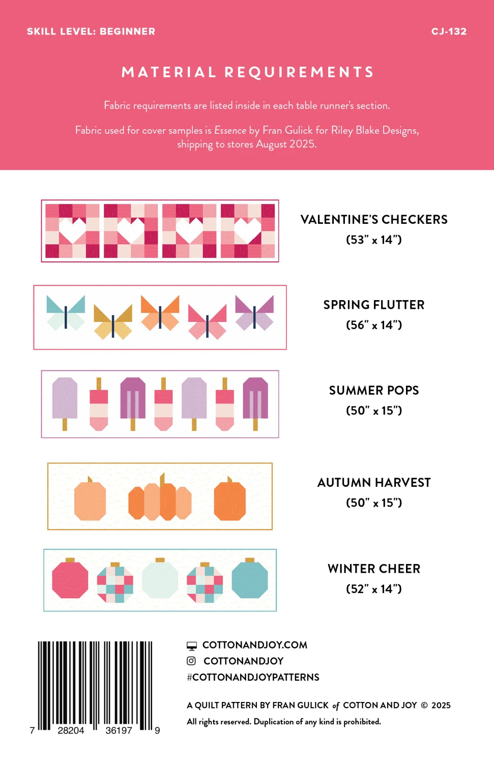 Garden Gems par Cotton and Joy : Modèle de courtepointe