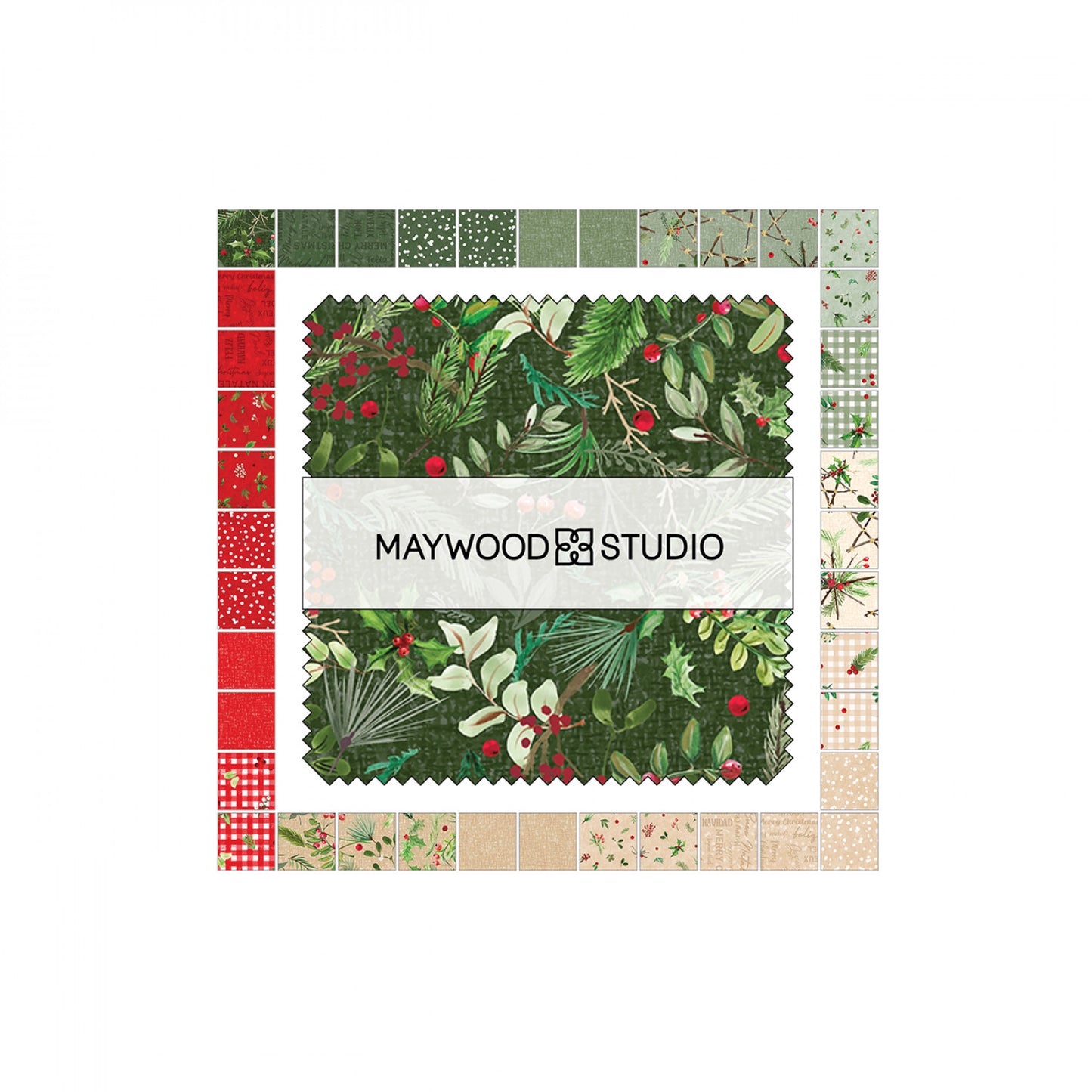 Winter Wreaths by Maywood Studio Collection - 5” Charm Pack (Expected July 2025)