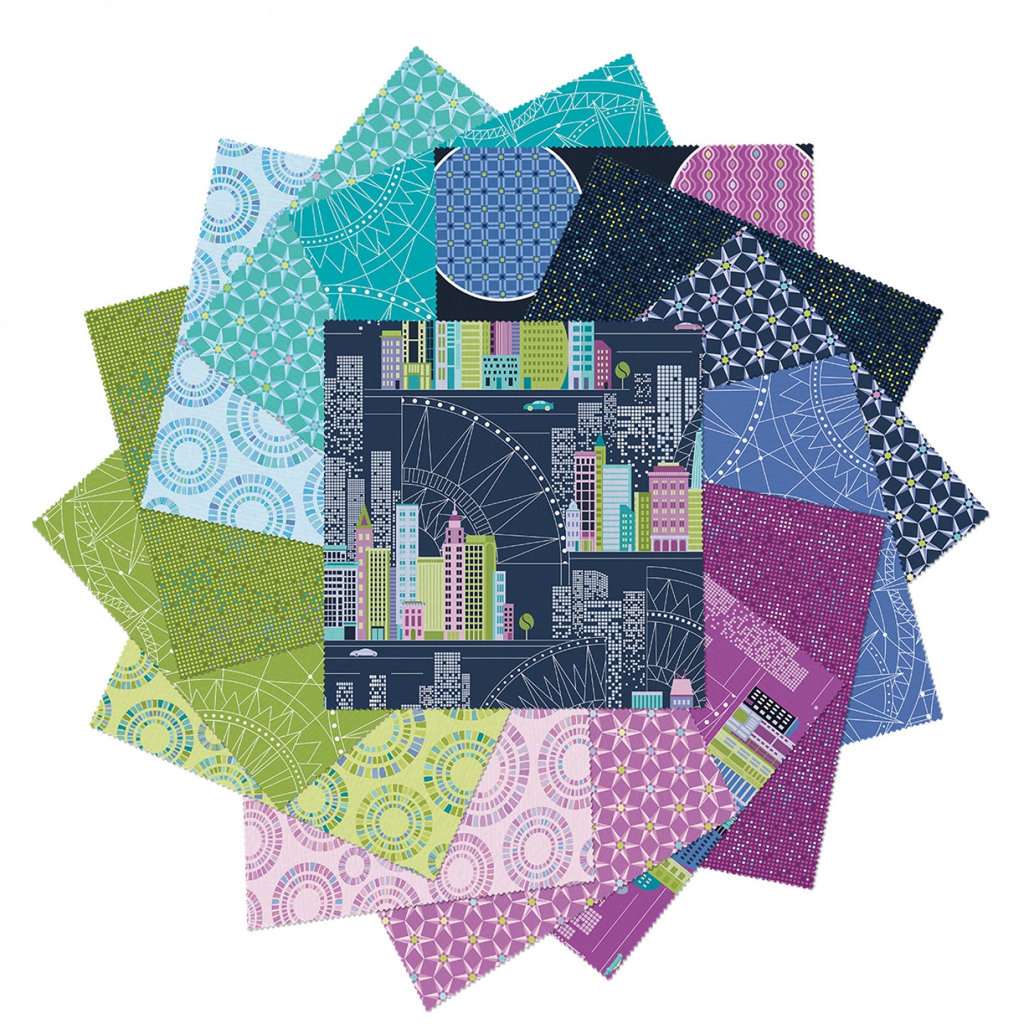 Cityscape Night by Amanda Murphy 42 pc 10" Squares - Special Order (Expected Arrival February 2025)