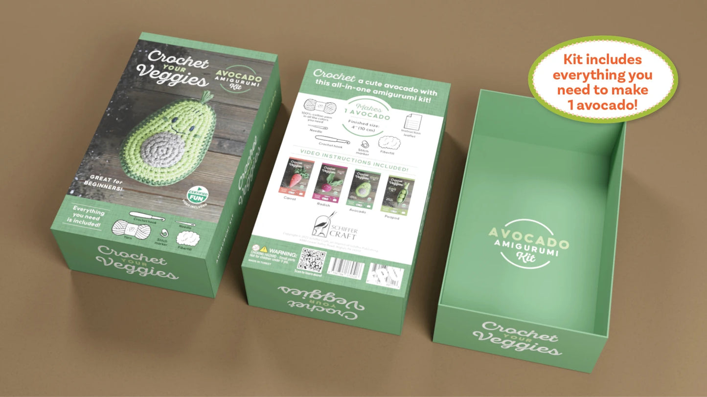 Crochet Your Veggies Amigurumi Kit Avocado - Special Order