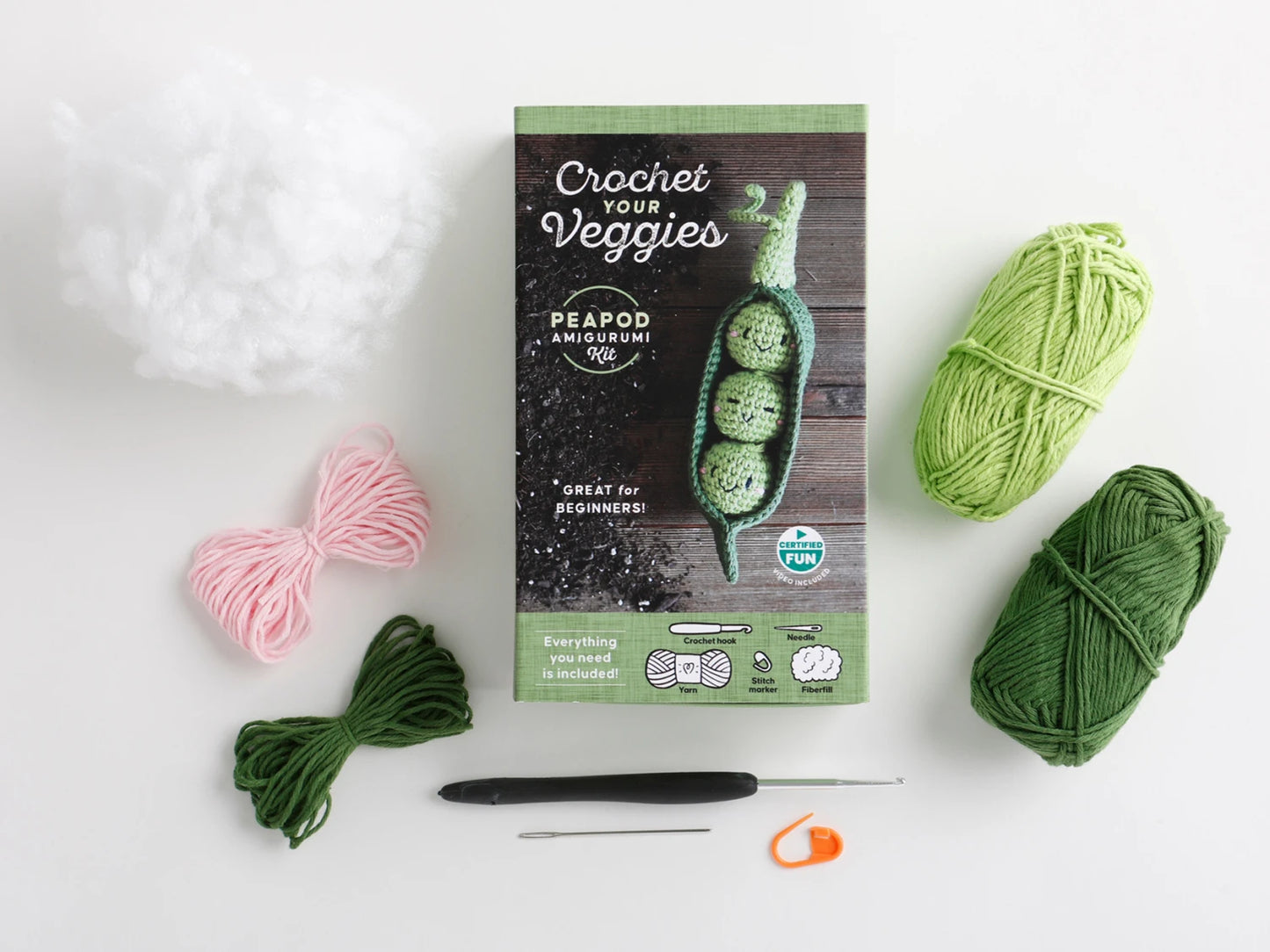 Crochet Your Veggies Amigurumi Kit Pea Pod - Special Order