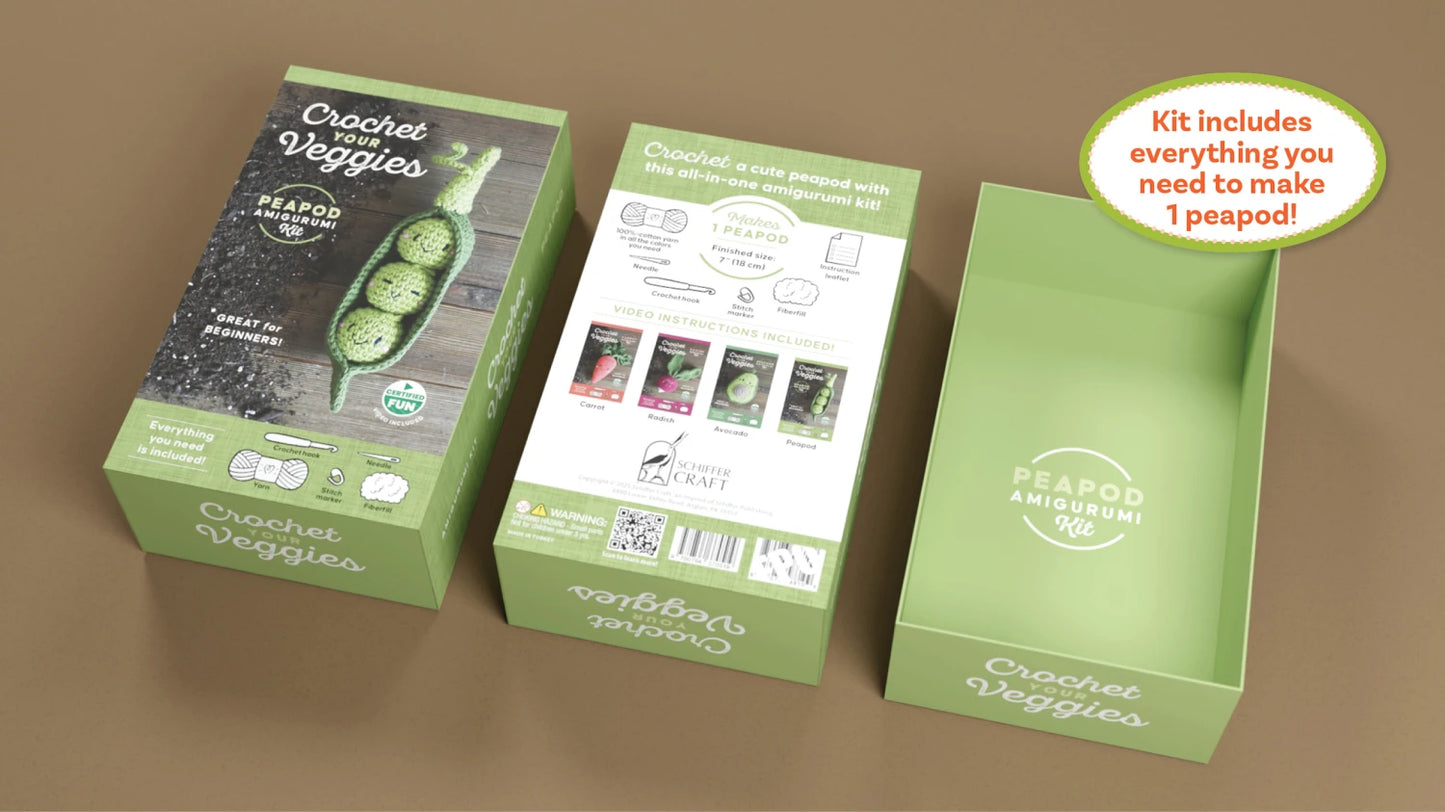 Crochet Your Veggies Amigurumi Kit Pea Pod - Special Order