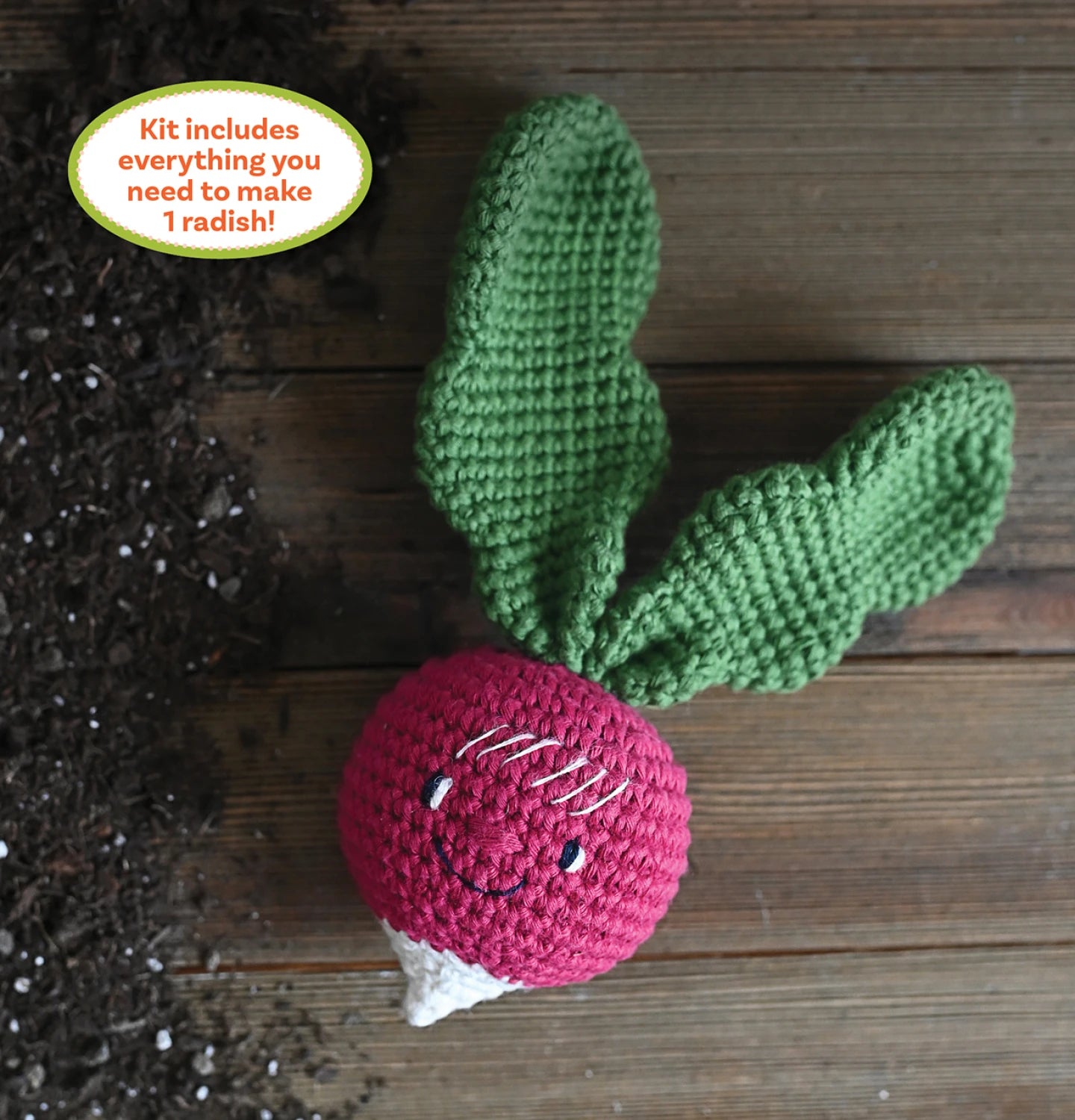 Crochet Your Veggies Amigurumi Kit Radish - Special Order