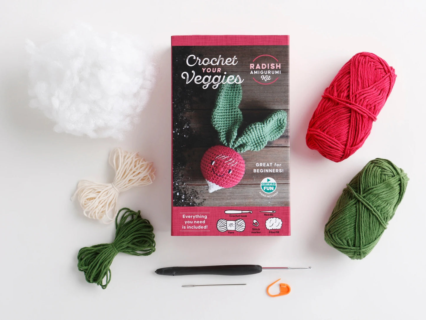 Crochet Your Veggies Amigurumi Kit Radish - Special Order
