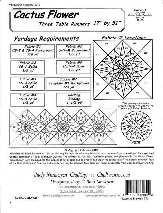 Cactus Flower Table Runner # JNQ98P - Special Order