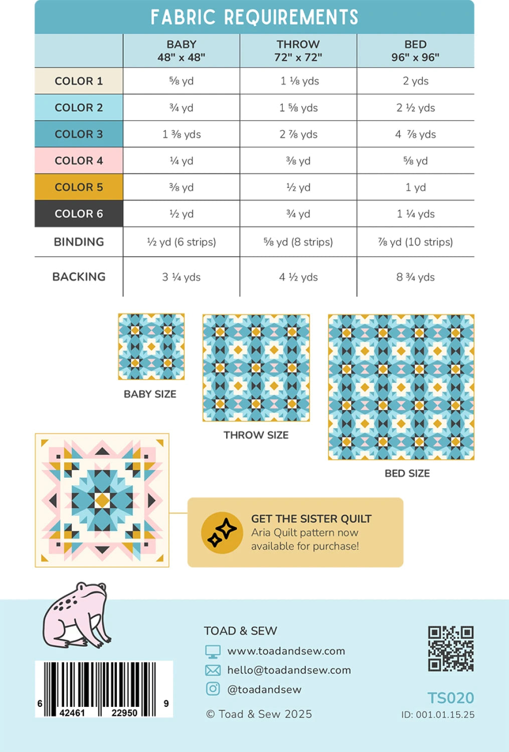 Cadence Quilt Pattern by Toad & Sew
