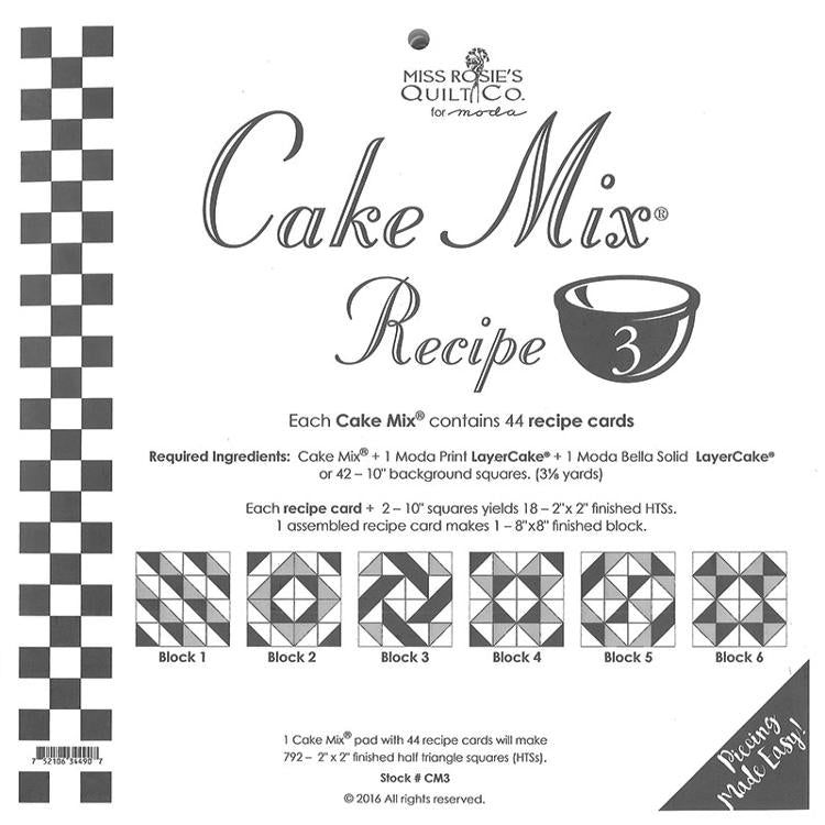 Cake Mix Recipe 3 Quilt Papers by Miss Rosies
