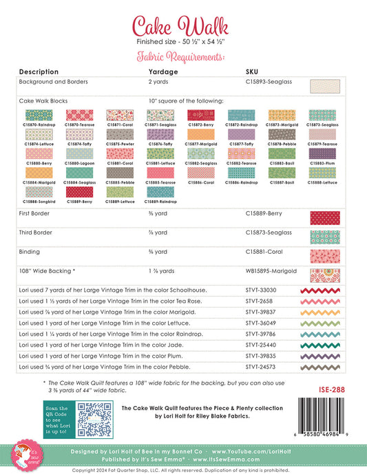 Cake Walk Quilt Pattern # ISE-288 - Special Order (exp 12/14/24)