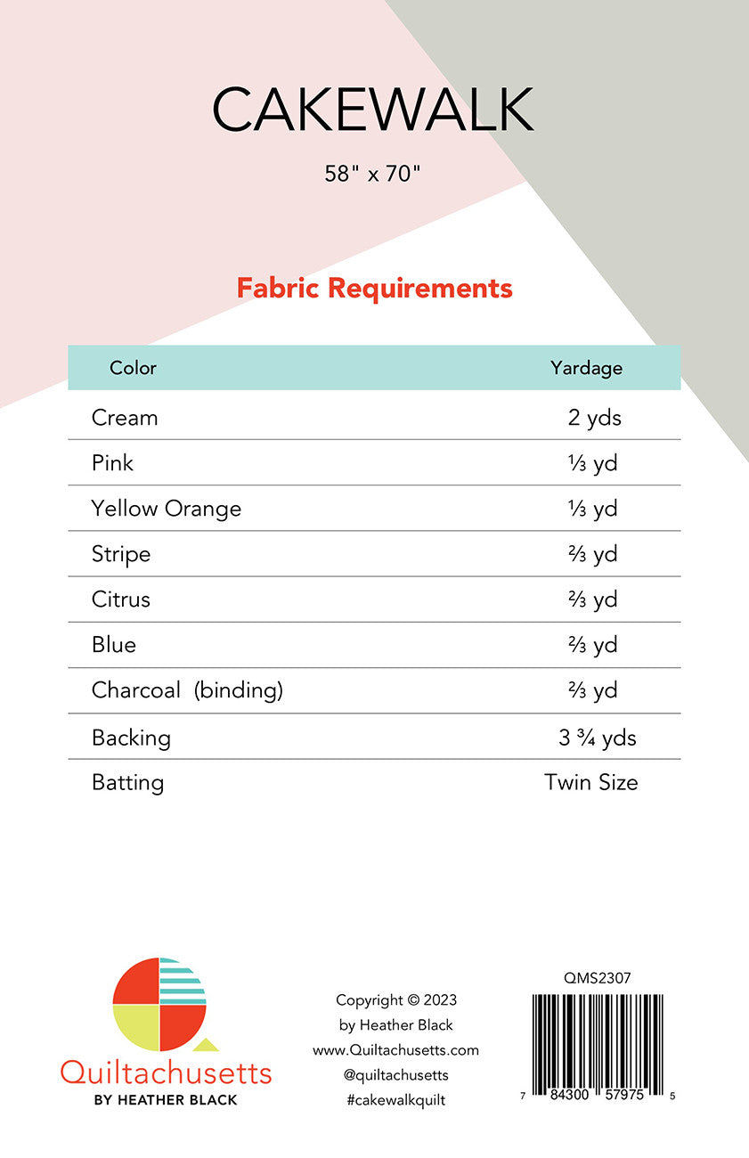 Cake Walk Quilt Pattern by Quiltachusetts