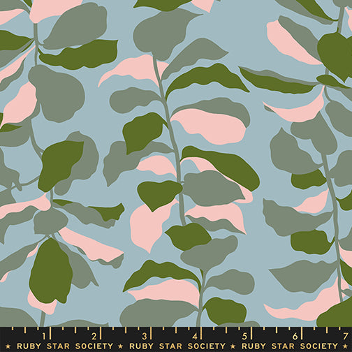 Calathea by Ruby Star Society Collaborative : Fiddle Leaf Soft Blue RS5186 14