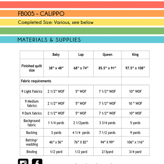 Calippo Quilt Quilt Pattern by Free Bird Quilting Designs