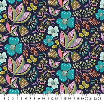 Camouflage by Kathy Doughty : Wild Bouquet Navy 91272-45