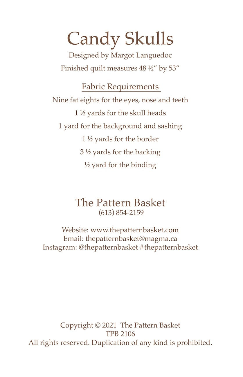 Candy Skulls Quilt Pattern by The Pattern Basket