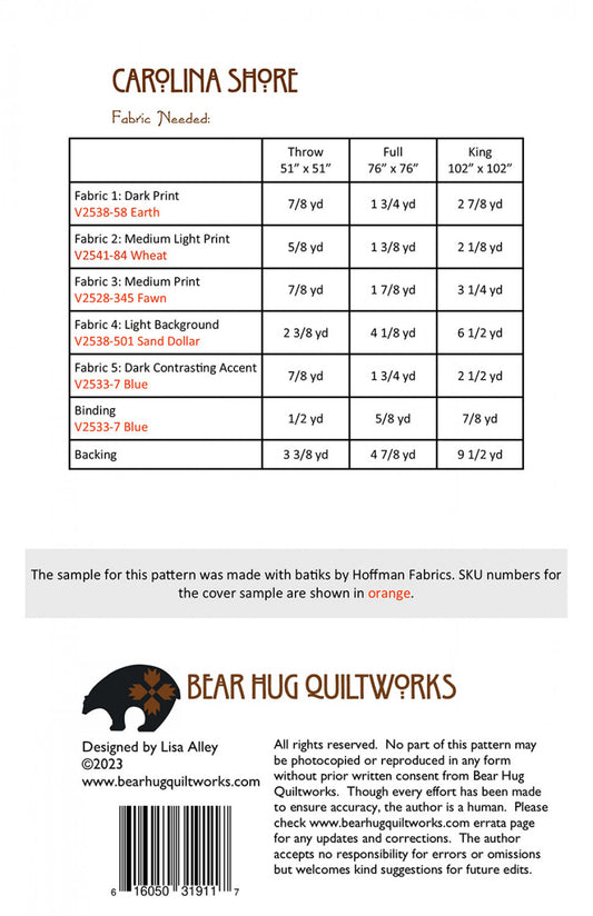 Carolina Shores # BHQ-262 - Special Order