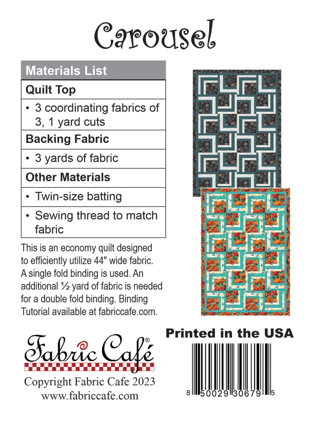 Carousel Quilt Pattern by Fabric Cafe