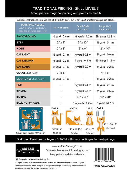 Cat Scratch Quilt Pattern # AECS0323 - Special Order