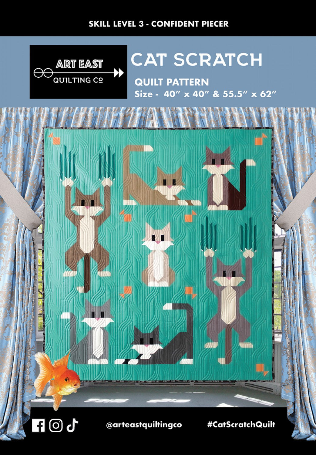 Cat Scratch Quilt Pattern by Art East Quilting Co