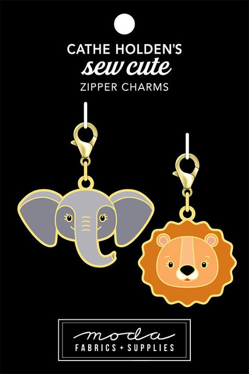 Cathe Holden Zipper Charms : Elephant Lion CH150