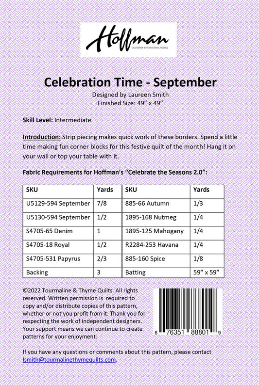 Celebration Time - September # TTQ-298 - Special Order